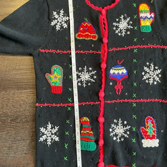 Vintage Cherokee Size Medium Christmas Holiday Winter Ugly Sweater‎ Embroidered - Picture 7 of 9